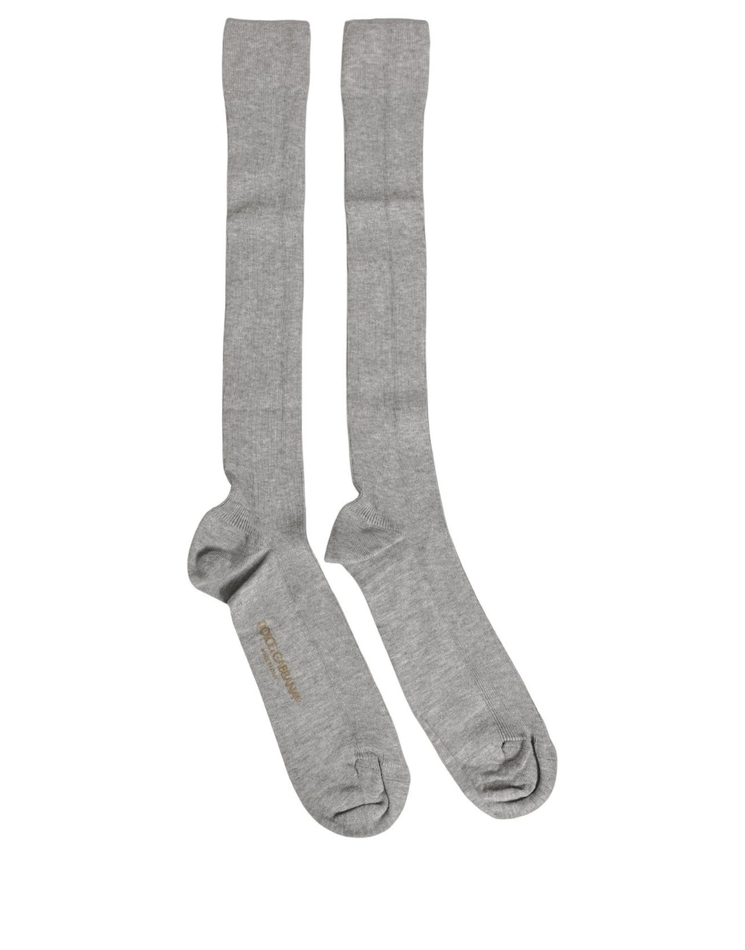 Dolce &amp; Gabbana Men Gray Viscose Over The Calf Accessory Socks