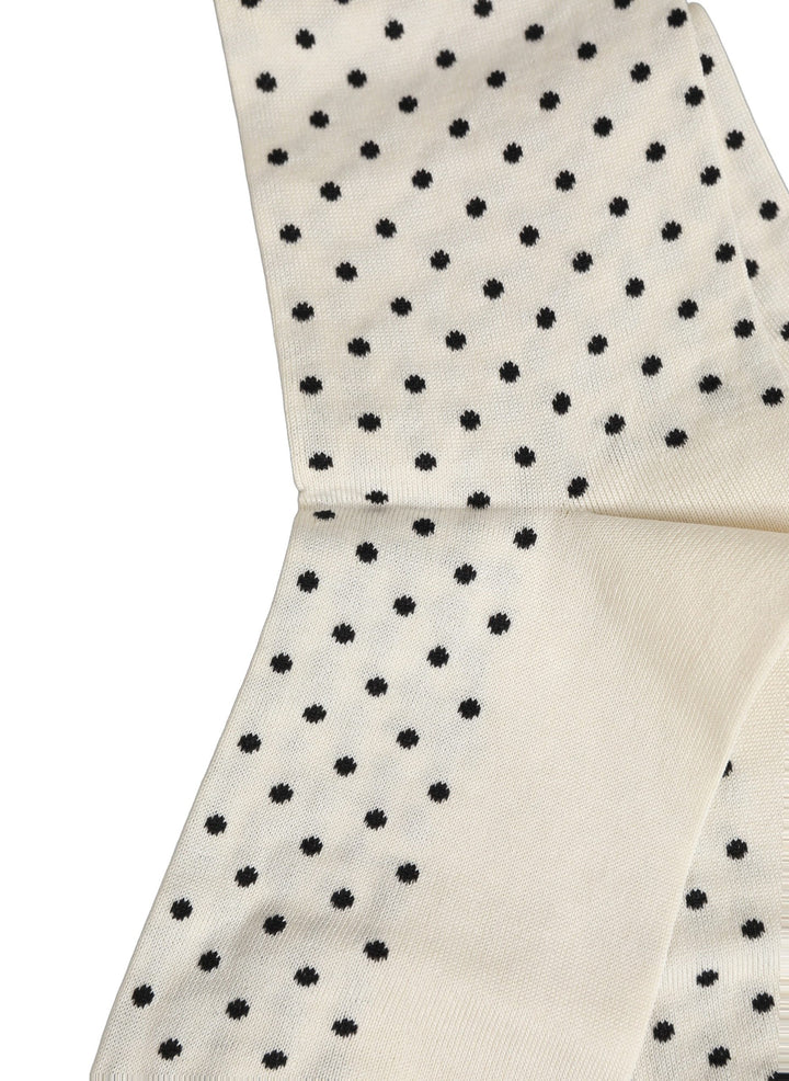 Dolce &amp; Gabbana Off White Cotton Polka Dot Mid Calf Accessory Socks