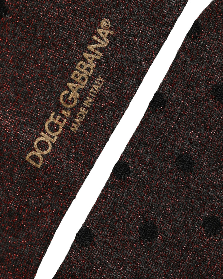 Dolce &amp; Gabbana Brown Polka Dot Over The Calf Accessory Socks