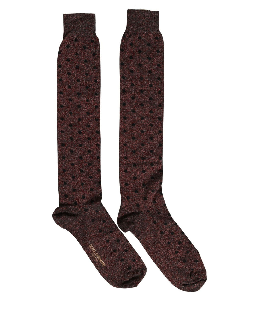 Dolce &amp; Gabbana Brown Polka Dot Over The Calf Accessory Socks