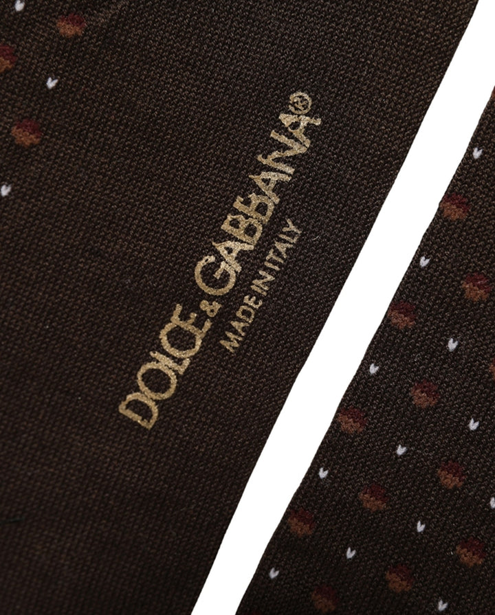 Dolce &amp; Gabbana Burgundy Polka Dot Over The Calf Accessory Socks