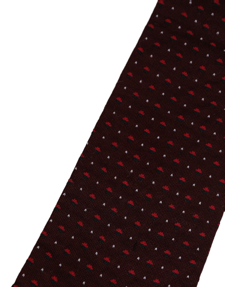 Dolce &amp; Gabbana Burgundy Polka Dot Over The Calf Accessory Socks