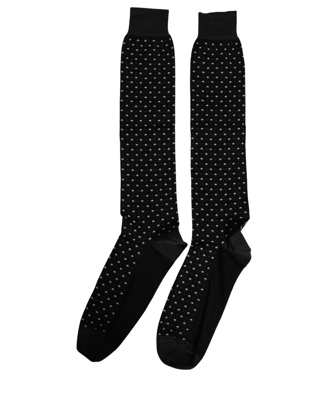Dolce &amp; Gabbana Black Polka Dot Over The Calf Accessory Socks