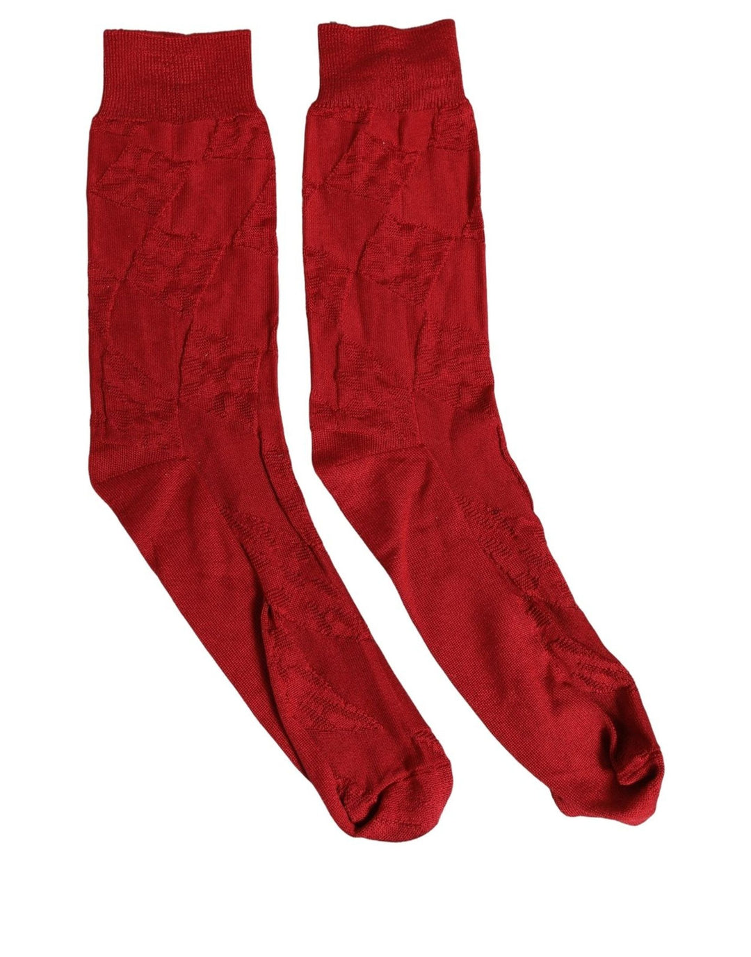 Dolce &amp; Gabbana Men Red 100% Silk Mid Calf Accessory Socks