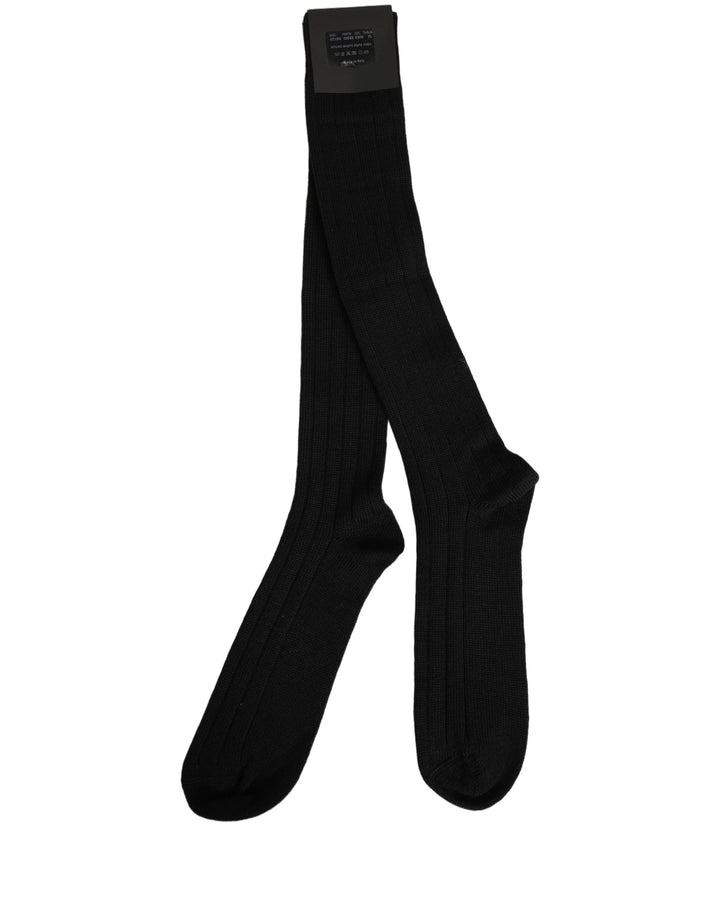 Dolce &amp; Gabbana Black DG Logo Print Over The Calf Accessory Socks