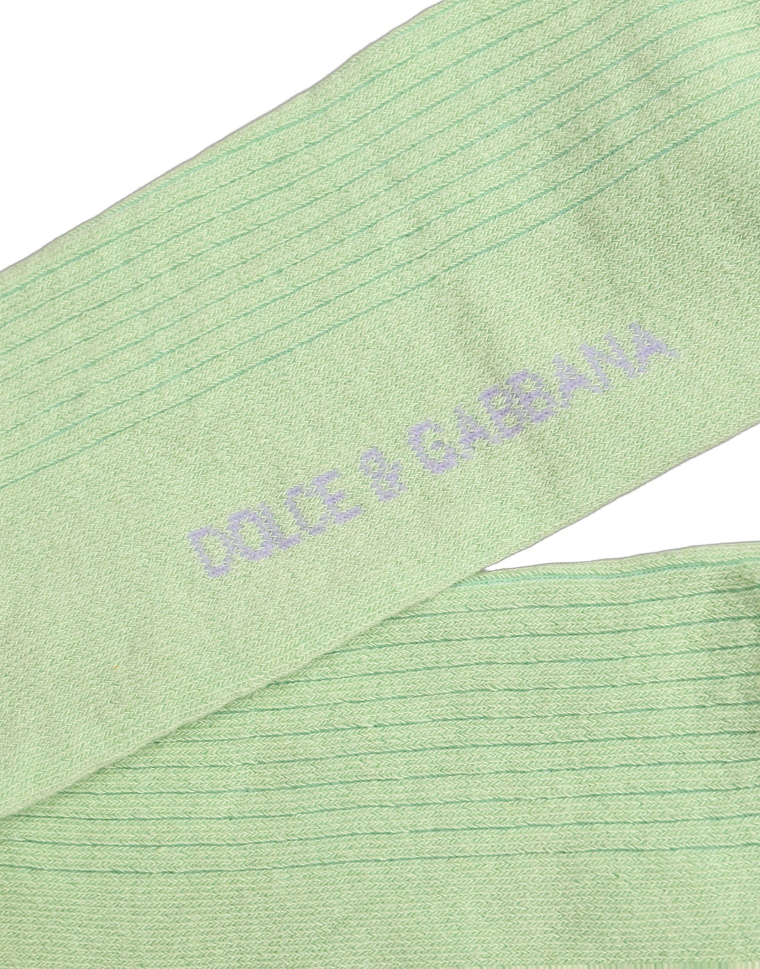 Dolce &amp; Gabbana Men Light Green Logo Over Calf Accessory Socks