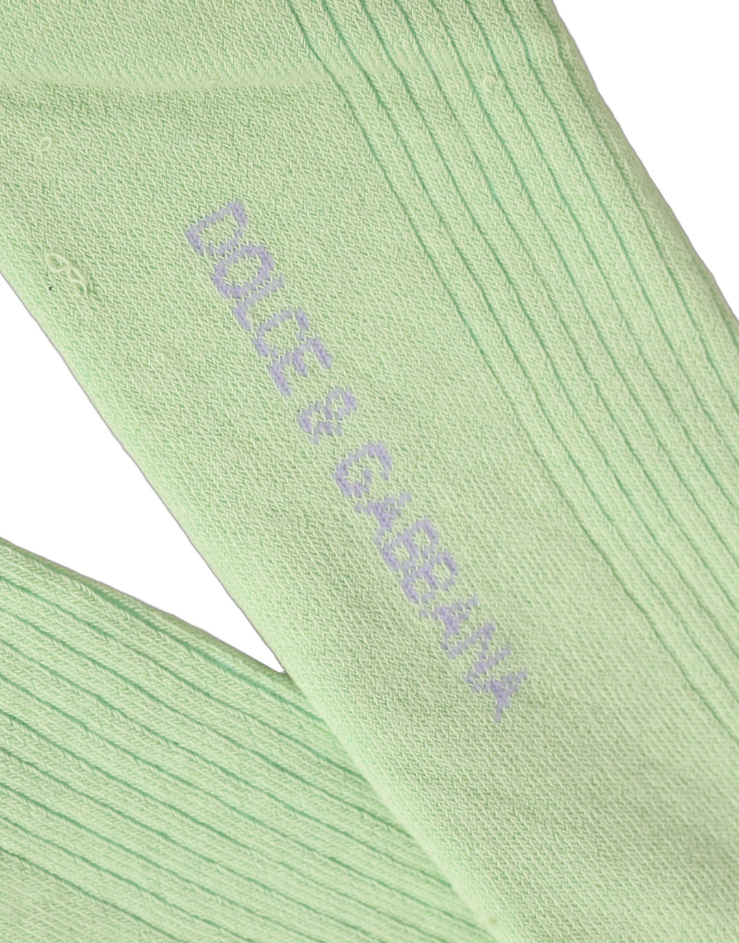 Dolce &amp; Gabbana Men Light Green Logo Over Calf Accessory Socks