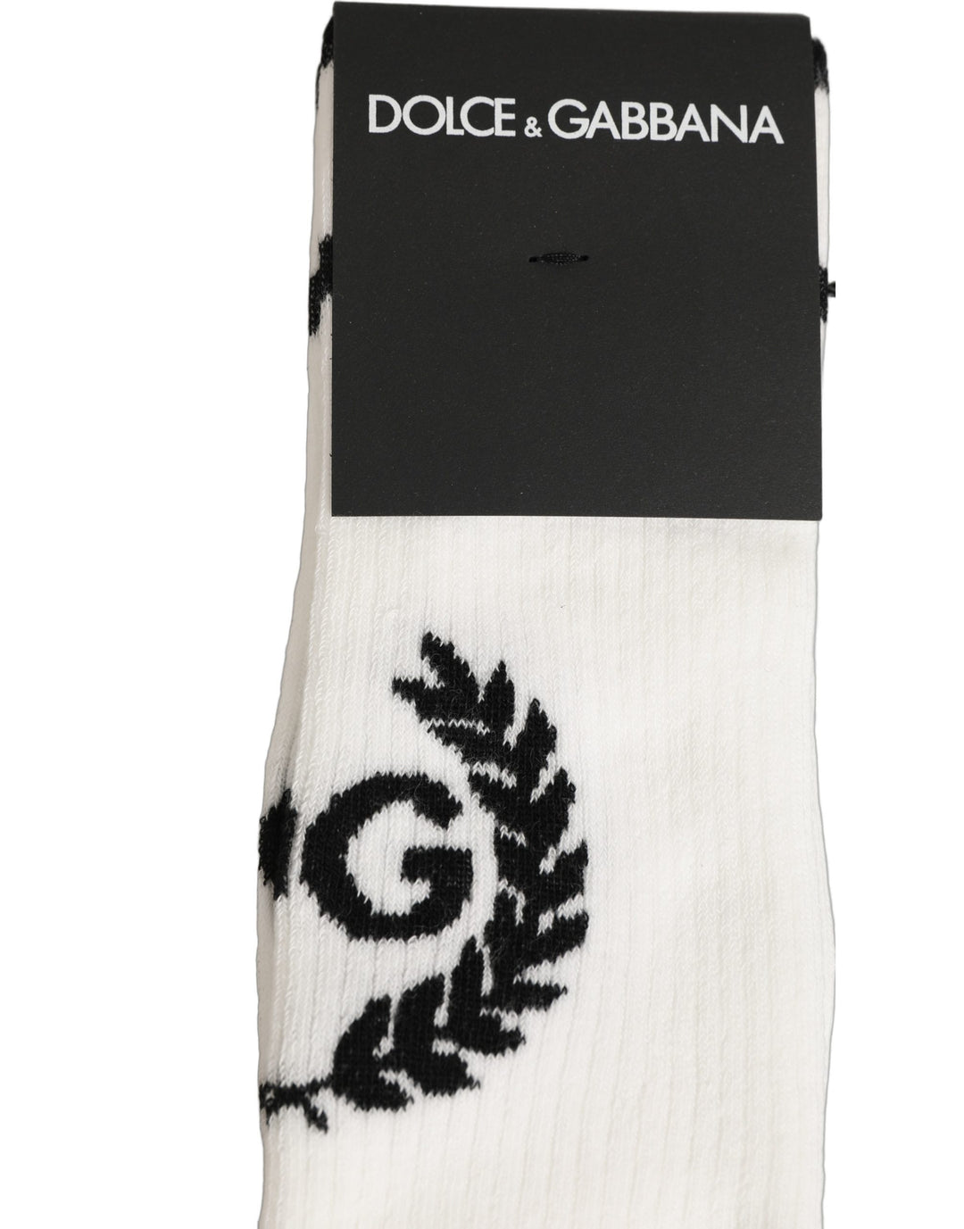 Dolce &amp; Gabbana White Cotton DG Logo Mid Calf Accessory Socks