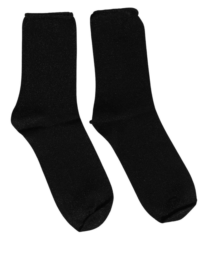Dolce &amp; Gabbana Men Black Viscose Mid Calf Accessory Socks