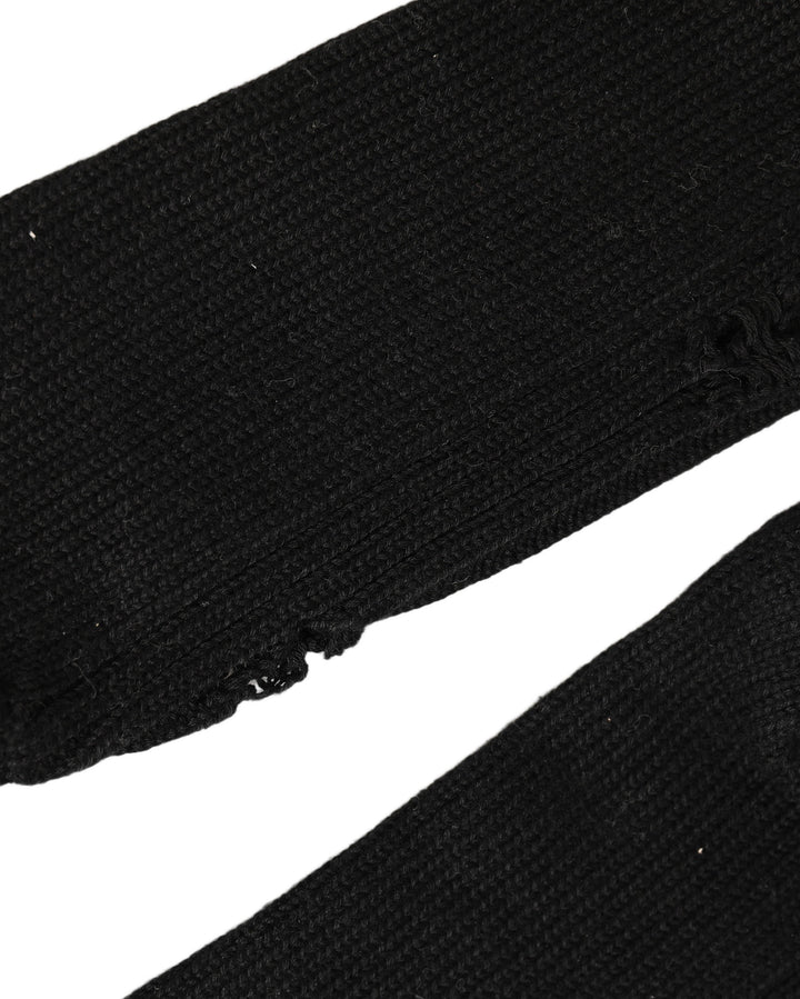 Dolce &amp; Gabbana Black Cotton Distressed Mid Calf Accessory Socks