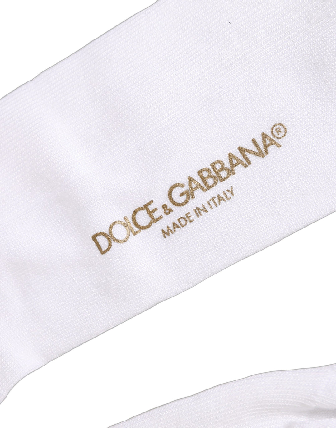 Dolce &amp; Gabbana Men White Viscose Over The Calf Accessory Socks