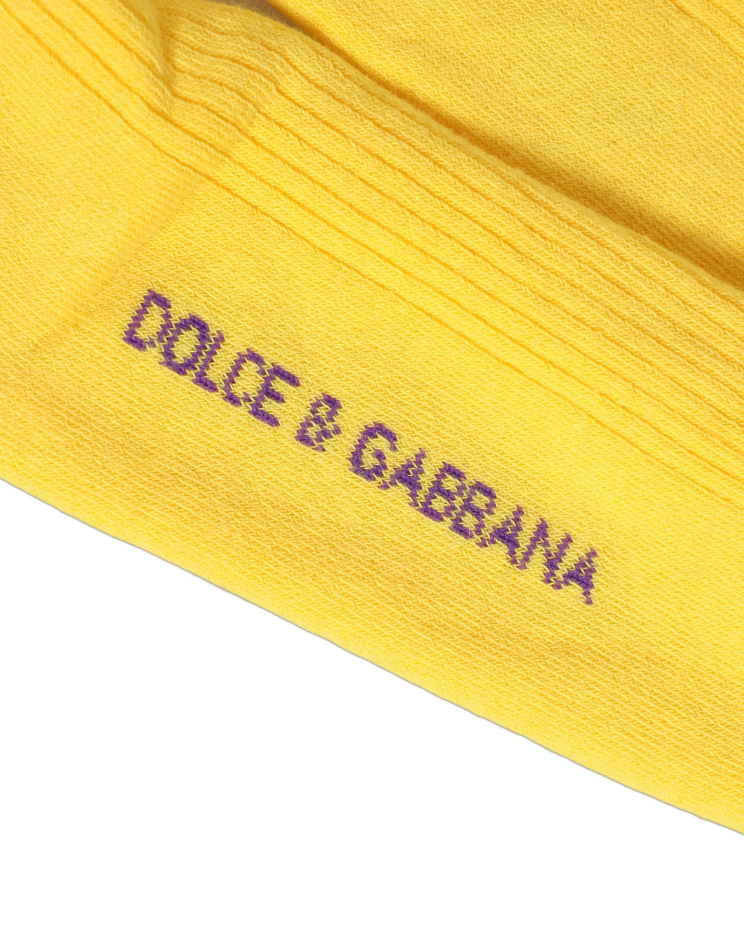 Dolce &amp; Gabbana Men Yellow DG Logo Over Calf Accessory Socks