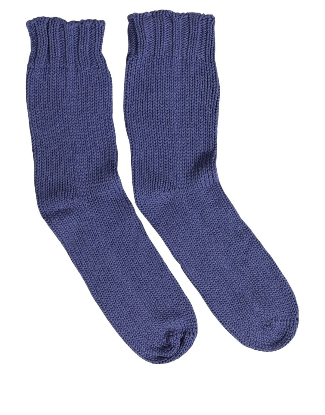 Dolce &amp; Gabbana Men Navy Blue Cotton Ribbed Mid Calf Accessory Socks