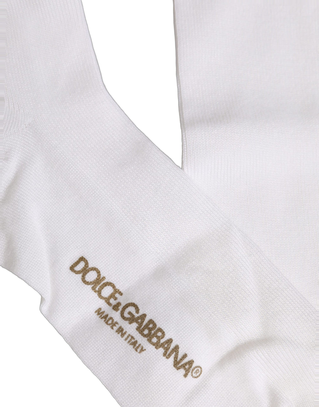 Dolce &amp; Gabbana Men White Viscose Over The Calf Accessory Socks