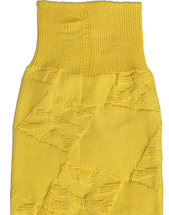 Dolce &amp; Gabbana Men Yellow 100% Silk Mid Calf Accessory Socks