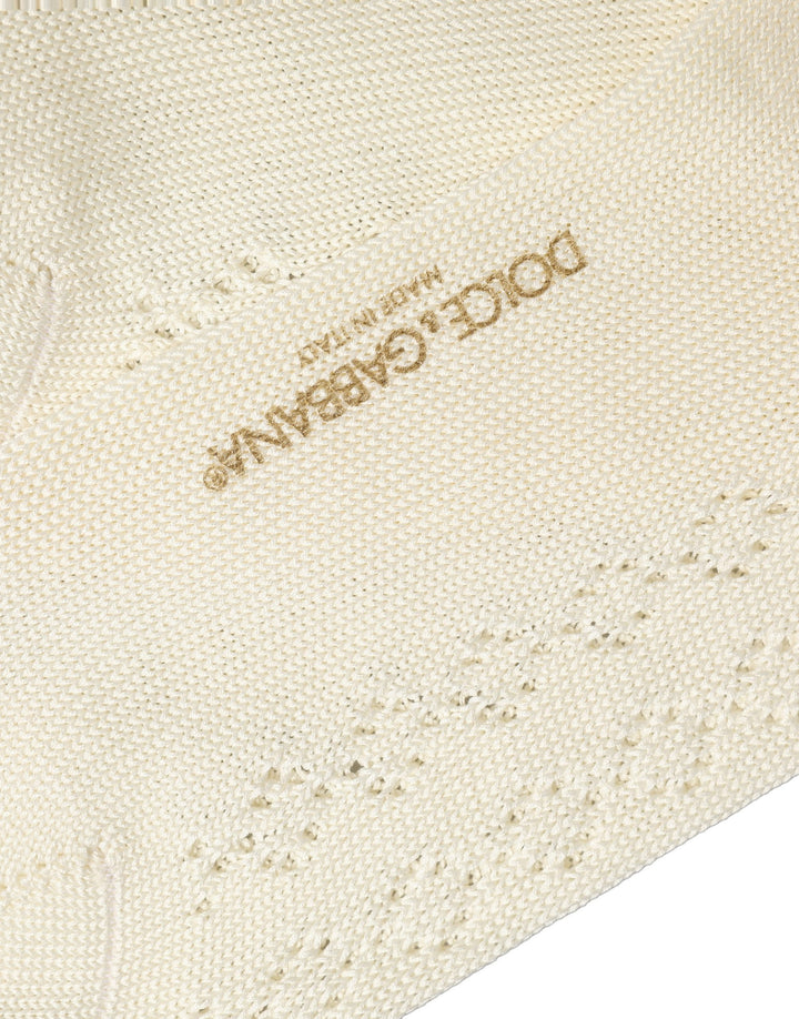 Dolce &amp; Gabbana Off White Cotton Knit Mid Calf Accessory Socks