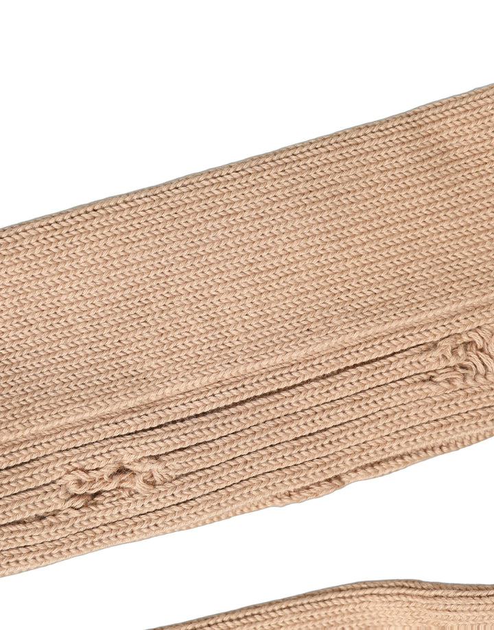 Dolce &amp; Gabbana Beige Cotton Distressed Mid Calf Accessory Socks