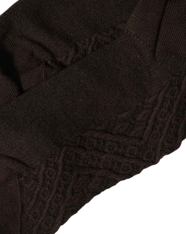 Dolce &amp; Gabbana Dark Brown Cotton Knit Knee High Accessory One Size Socks