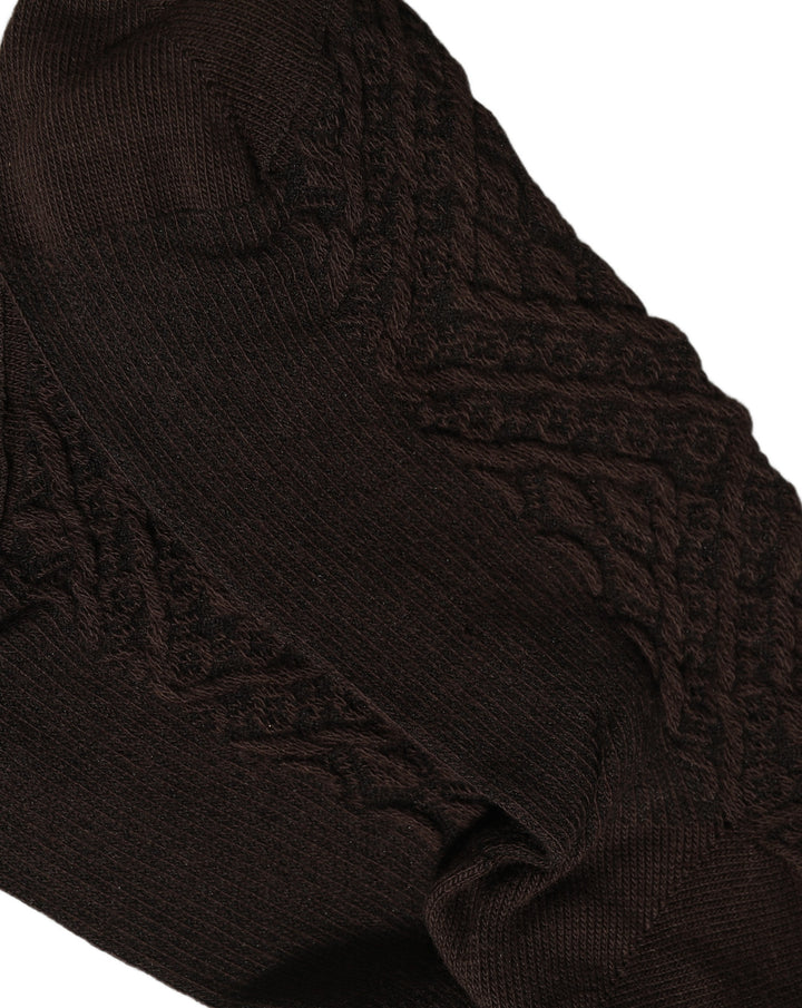 Dolce &amp; Gabbana Dark Brown Cotton Knit Knee High Accessory One Size Socks