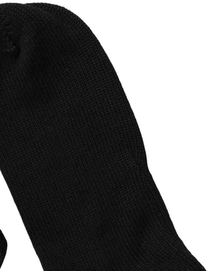 Dolce &amp; Gabbana Black Sequin Cotton Knit Mid Calf Accessory Socks