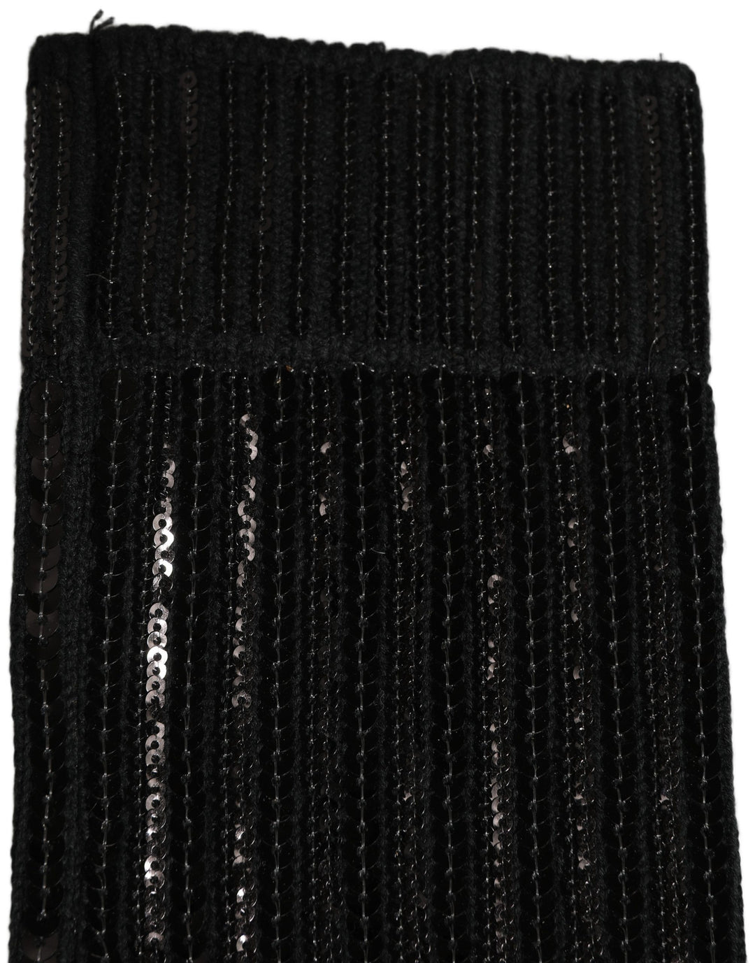 Dolce &amp; Gabbana Black Sequin Cotton Knit Mid Calf Accessory Socks