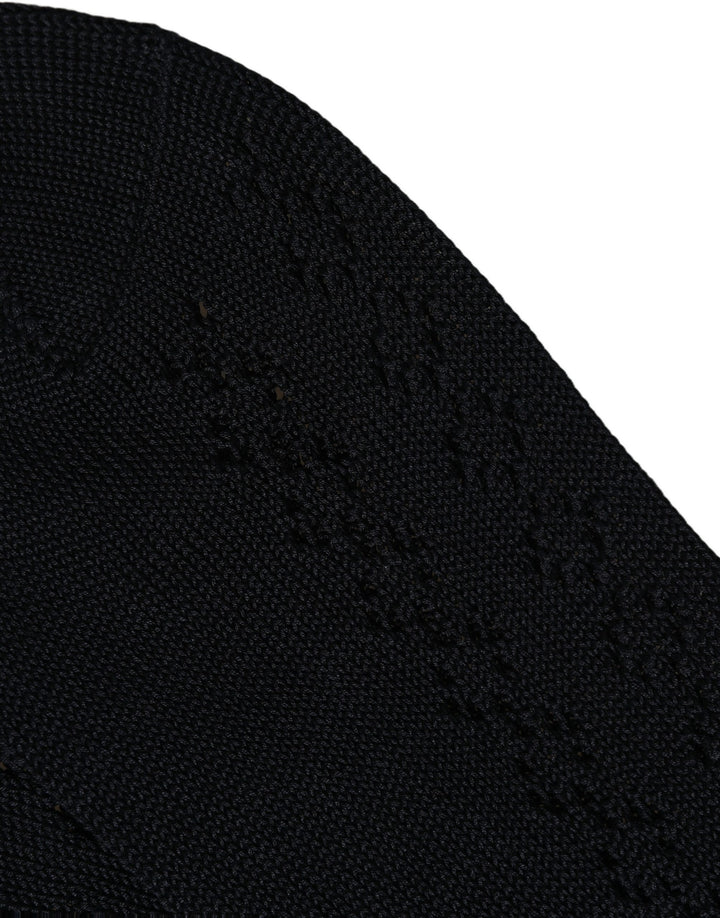 Dolce &amp; Gabbana Dark Blue Cotton Knit Mid Calf Accessory Socks
