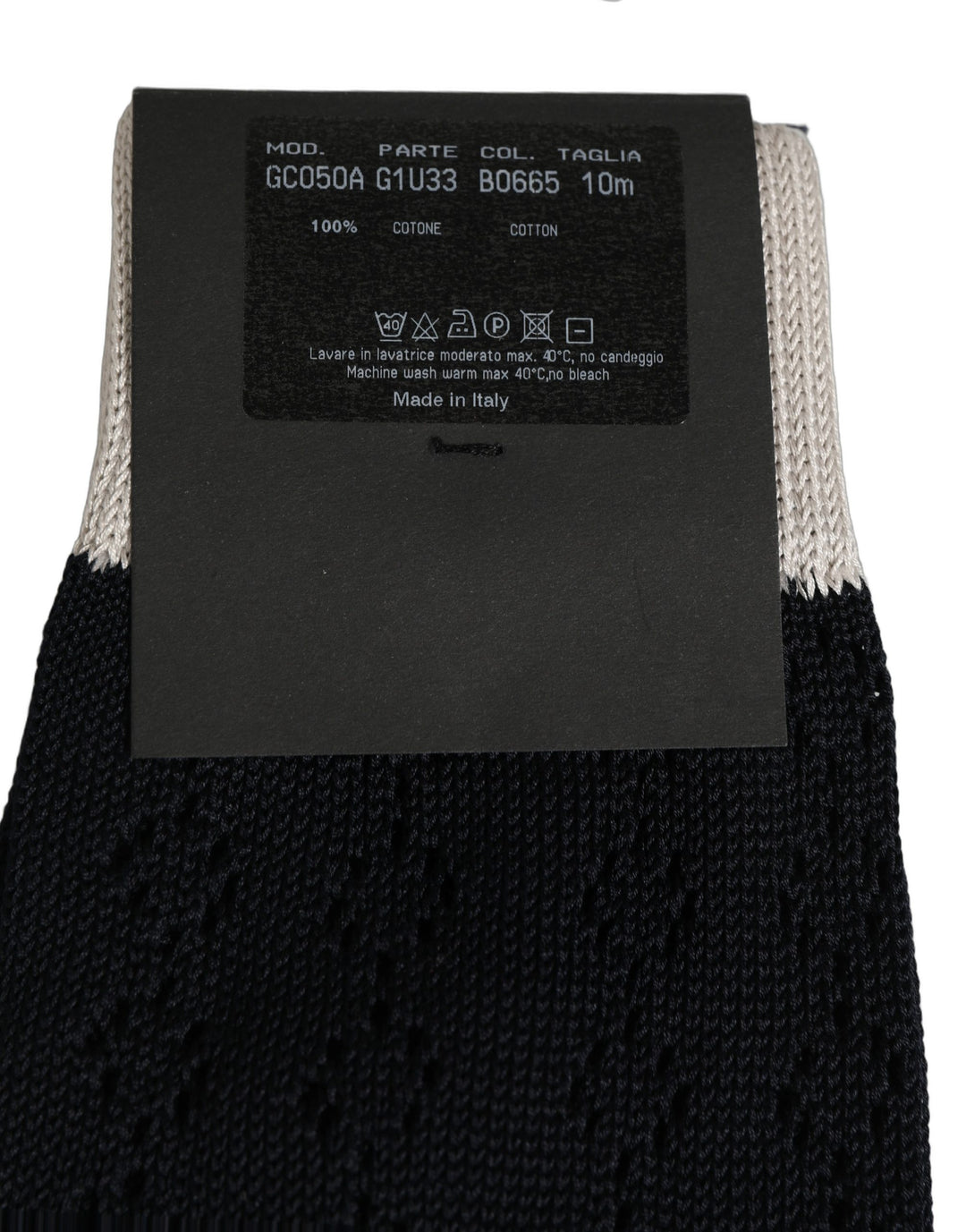 Dolce &amp; Gabbana Dark Blue Cotton Knit Mid Calf Accessory Socks