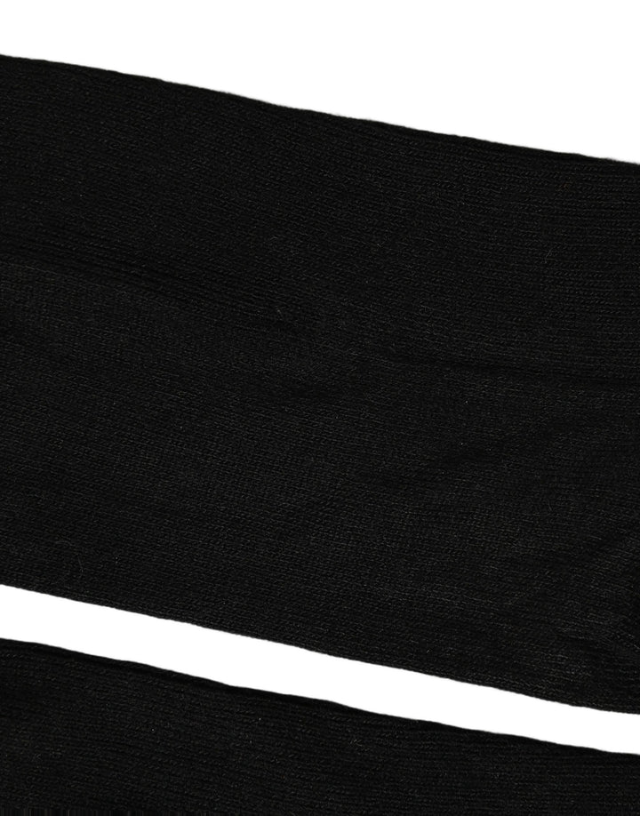 Dolce &amp; Gabbana Men Black Viscose Logo Knee High Accessory Socks