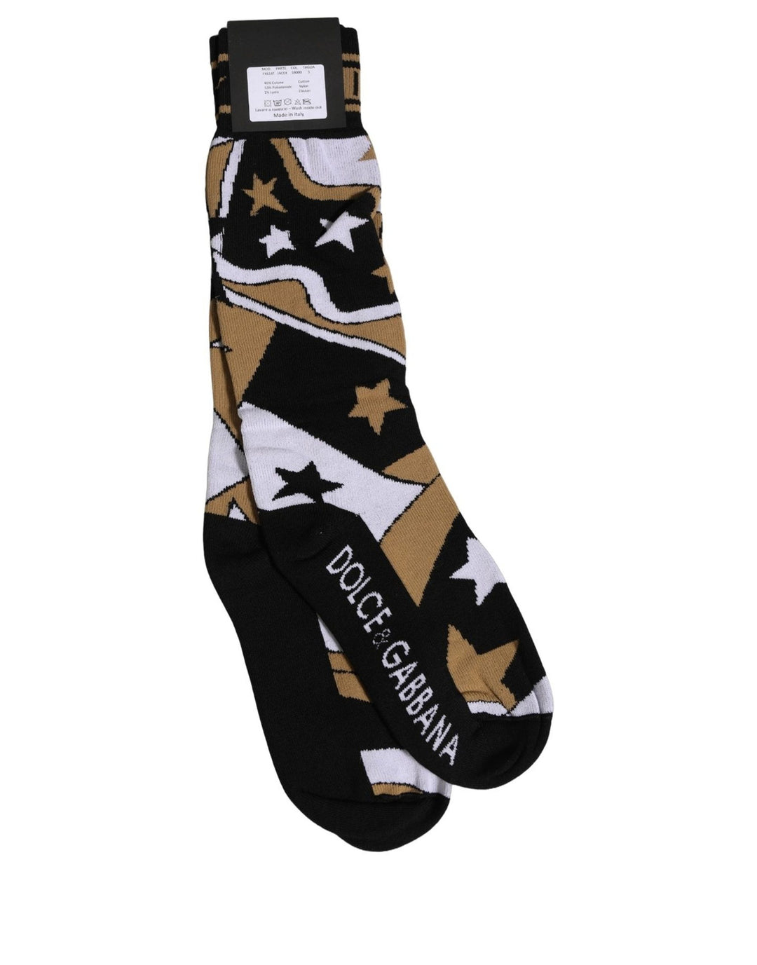 Dolce &amp; Gabbana White Polka Dot Over The Calf Accessory Socks
