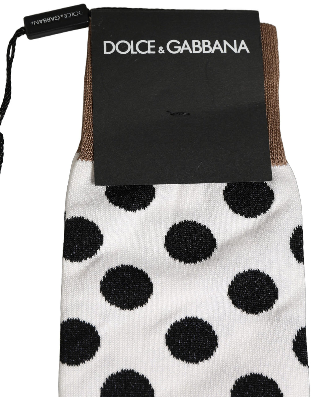 Dolce &amp; Gabbana White Polka Dot Over The Calf Accessory Socks