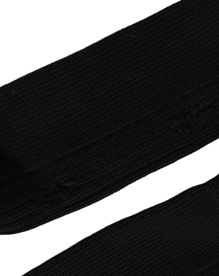 Dolce &amp; Gabbana Men Black Cotton Distressed Mid Calf Accessory Socks
