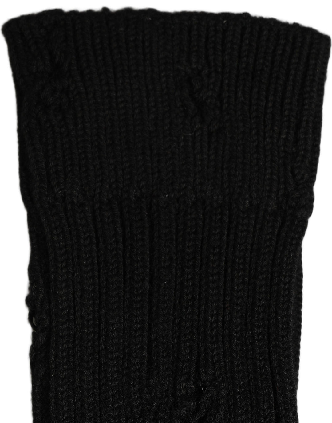 Dolce &amp; Gabbana Men Black Cotton Distressed Mid Calf Accessory Socks