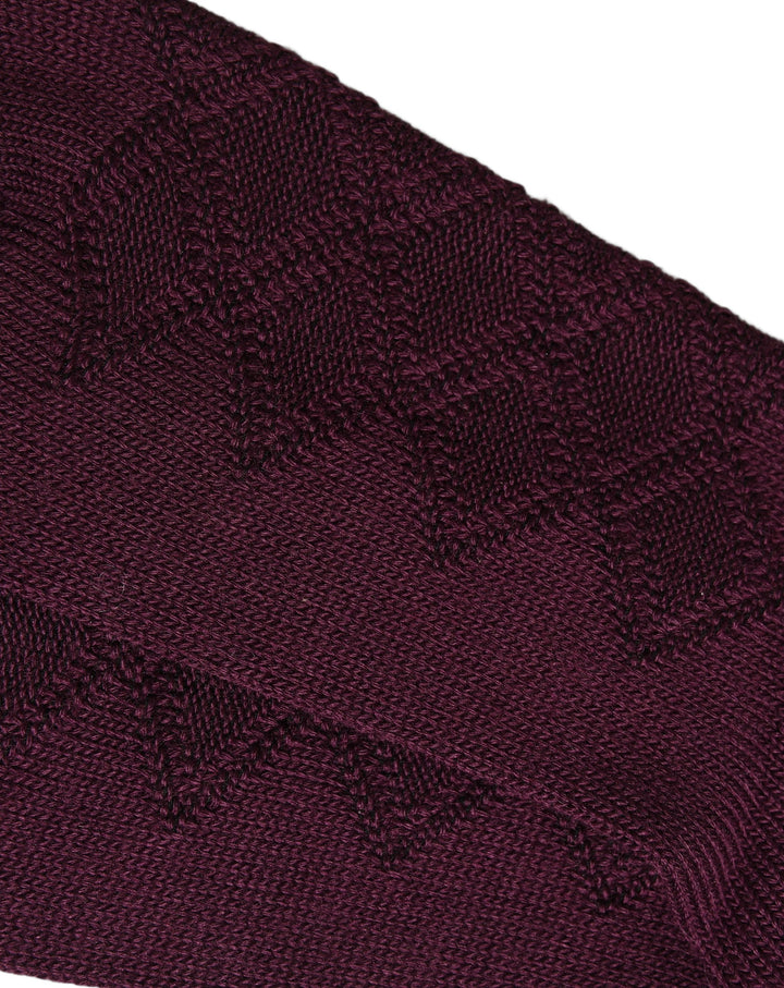 Dolce &amp; Gabbana Burgundy Wool Crest Logo Knee High Accessory Socks
