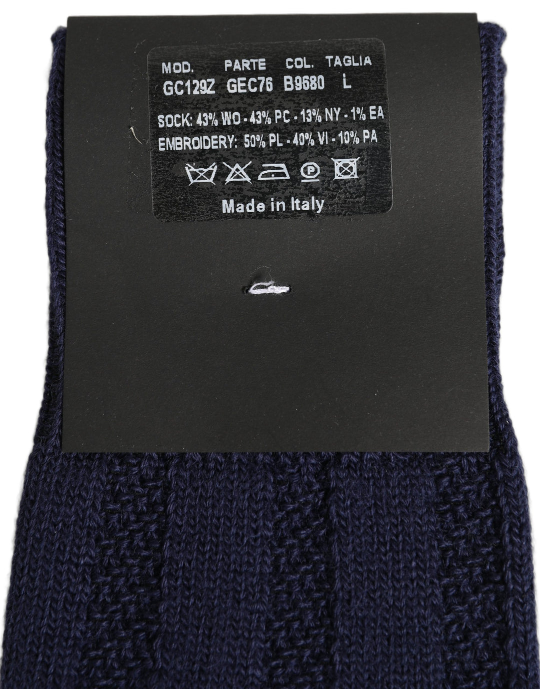 Dolce &amp; Gabbana Navy Blue Wool Crest Logo Knee High Accessory Socks