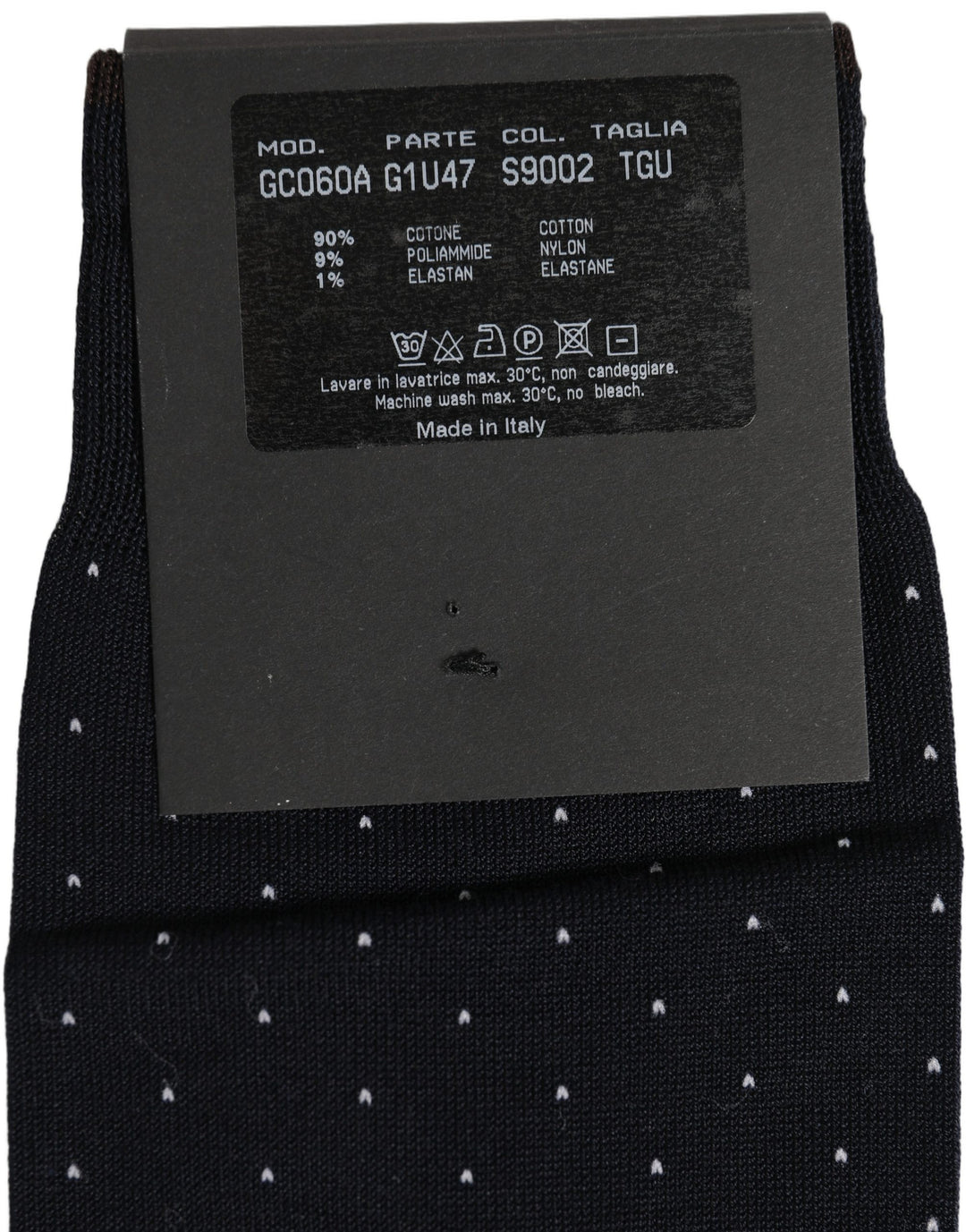 Dolce &amp; Gabbana Men Black Cotton Polka Dot Over The Calf Socks