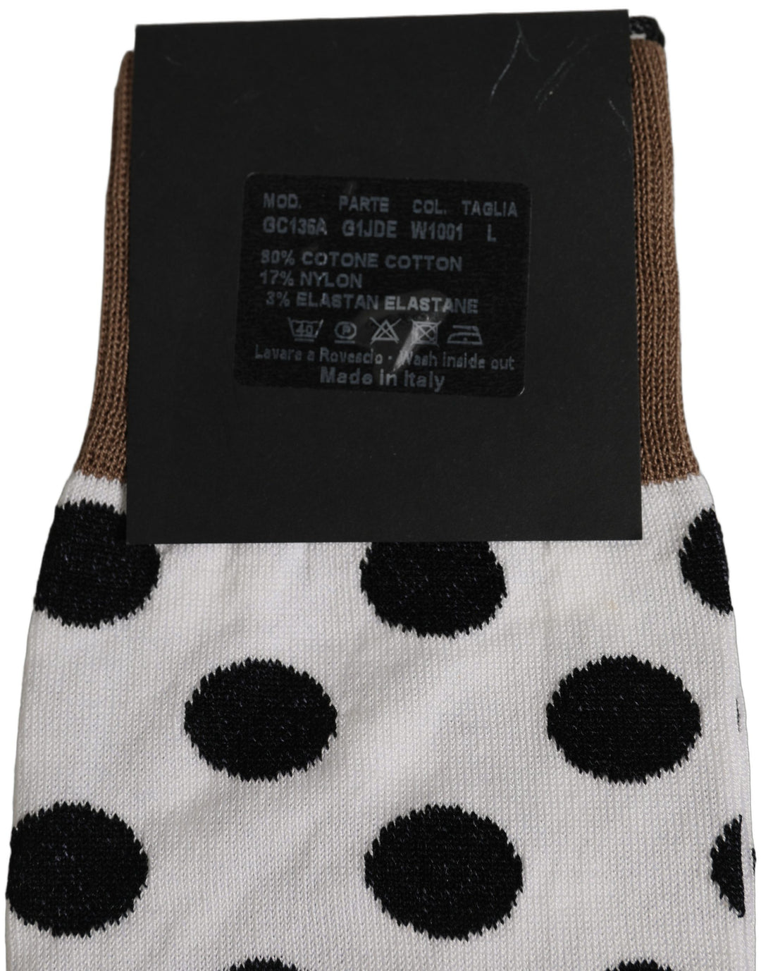 Dolce &amp; Gabbana White Polka Dot Over The Calf Accessory Socks