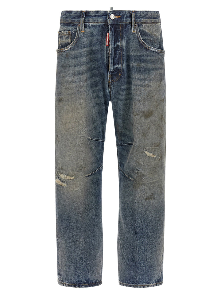 Dsquared² Blue Cotton Relaxed Fit Jeans