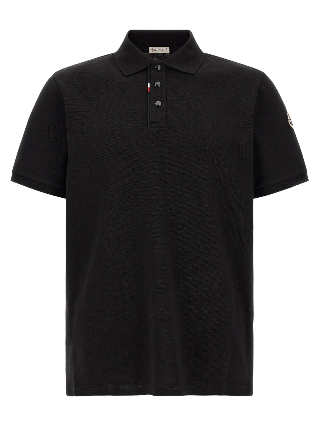 Moncler Black Cotton Polo Shirt