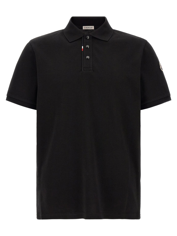 Moncler Black Cotton Polo Shirt