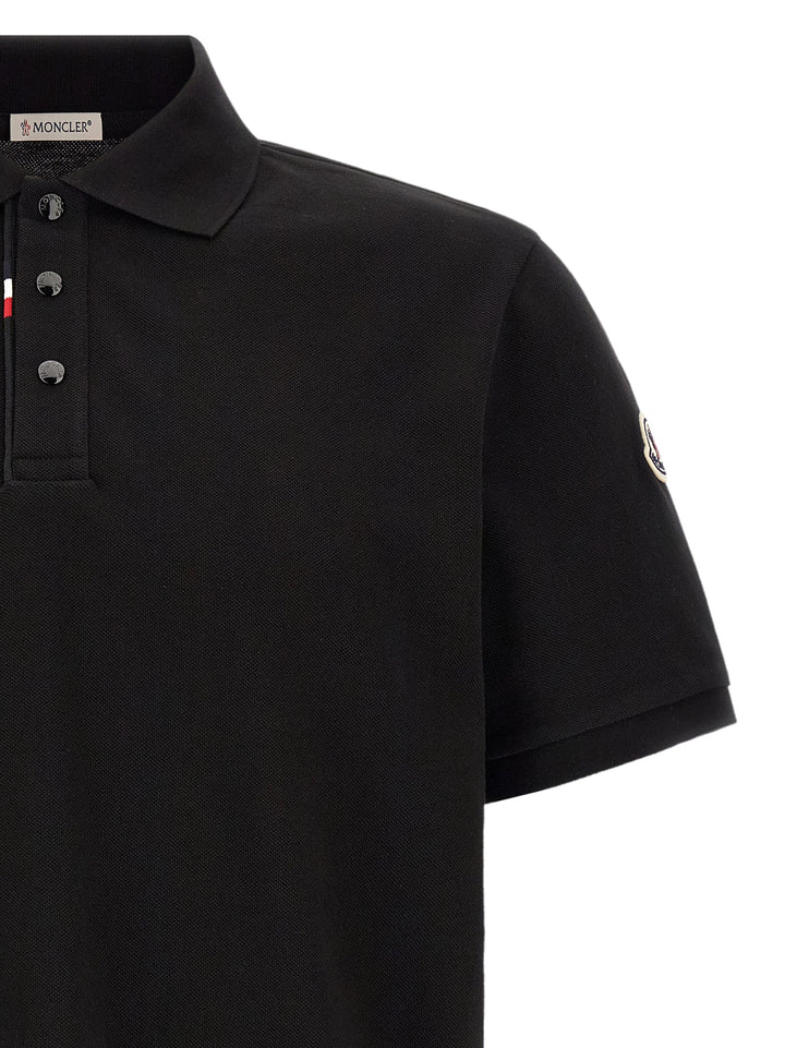 Moncler Black Cotton Polo Shirt