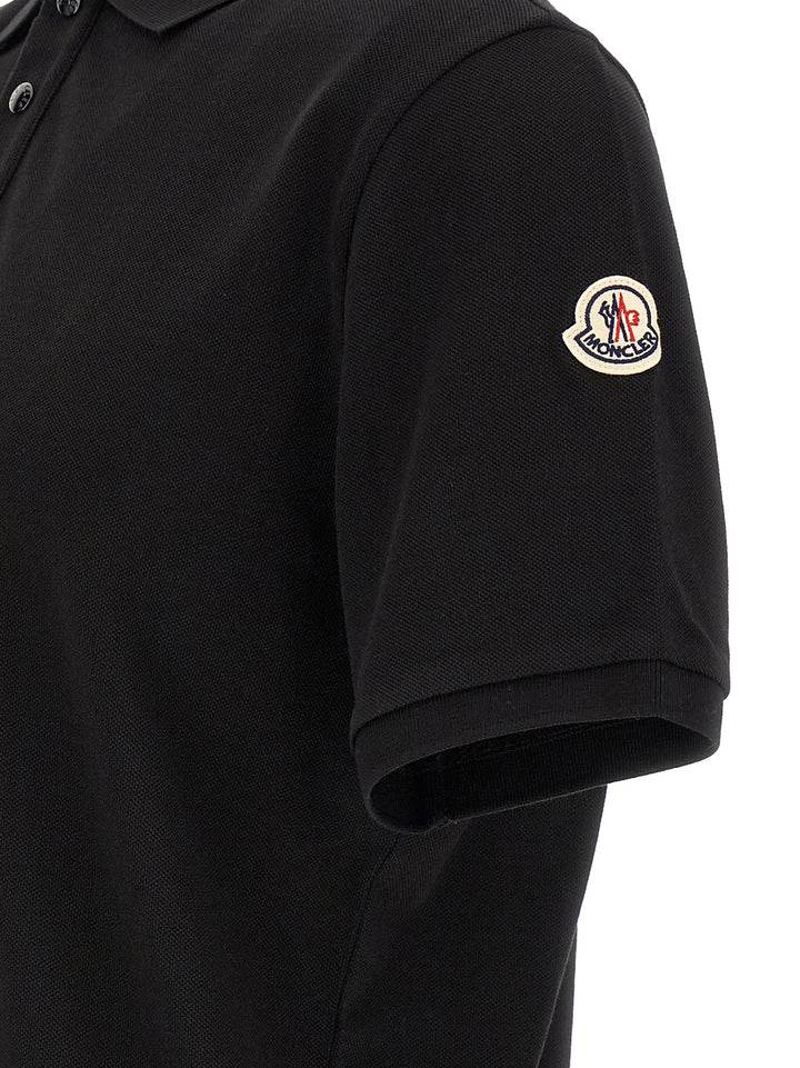 Moncler Black Cotton Polo Shirt