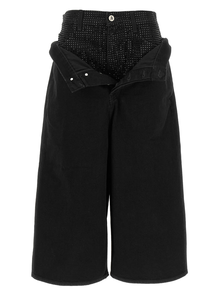 The Attico Black Cotton Cropped Jeans