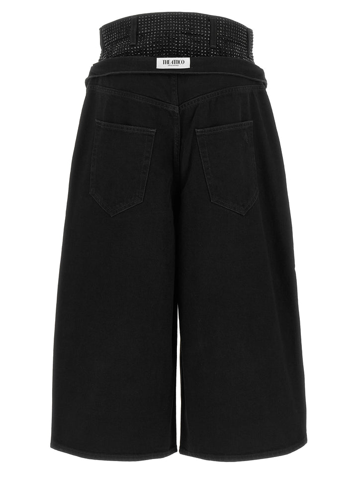 The Attico Black Cotton Cropped Jeans