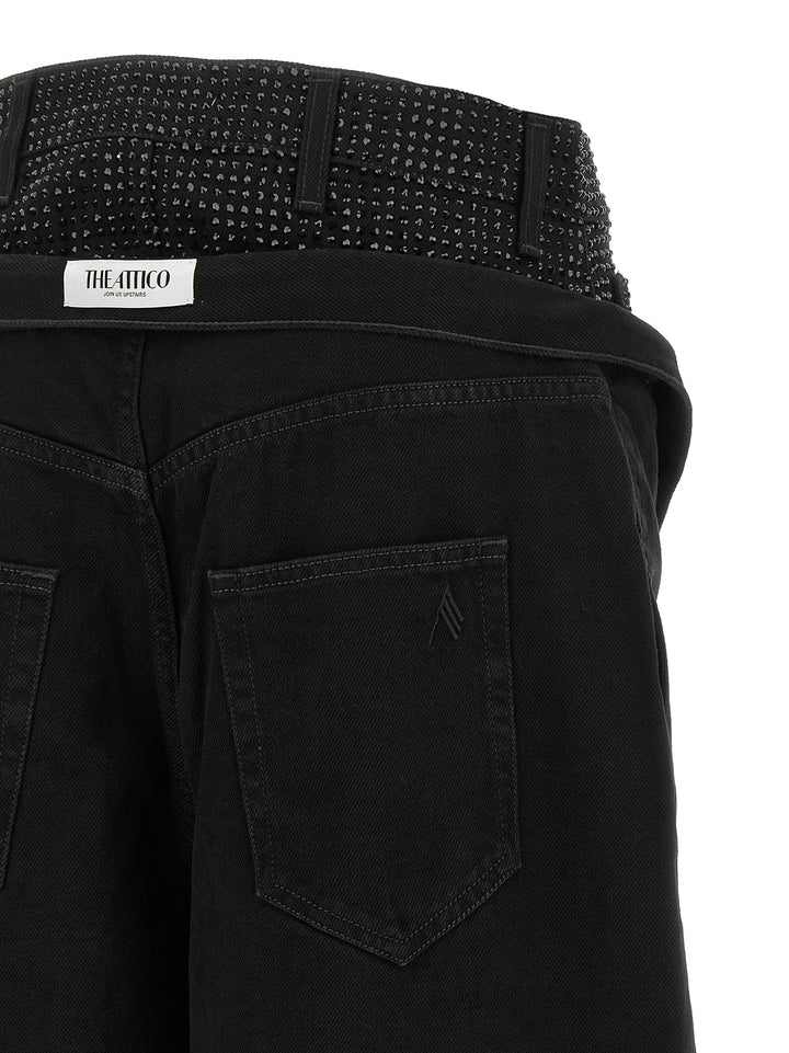 The Attico Black Cotton Cropped Jeans