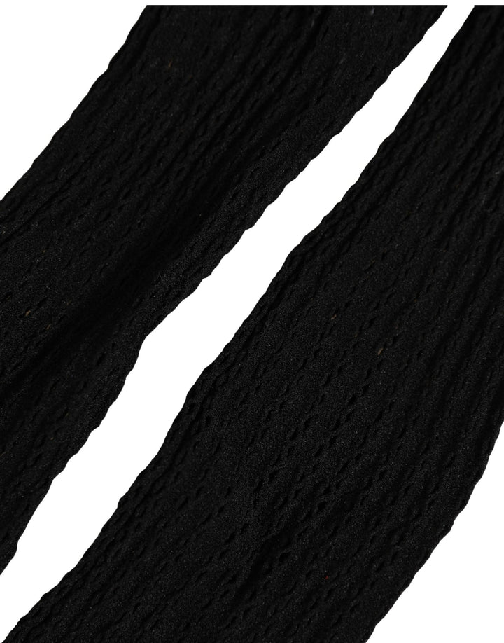 Dolce &amp; Gabbana Black Nylon Logo Calf Long Women Accessory Socks
