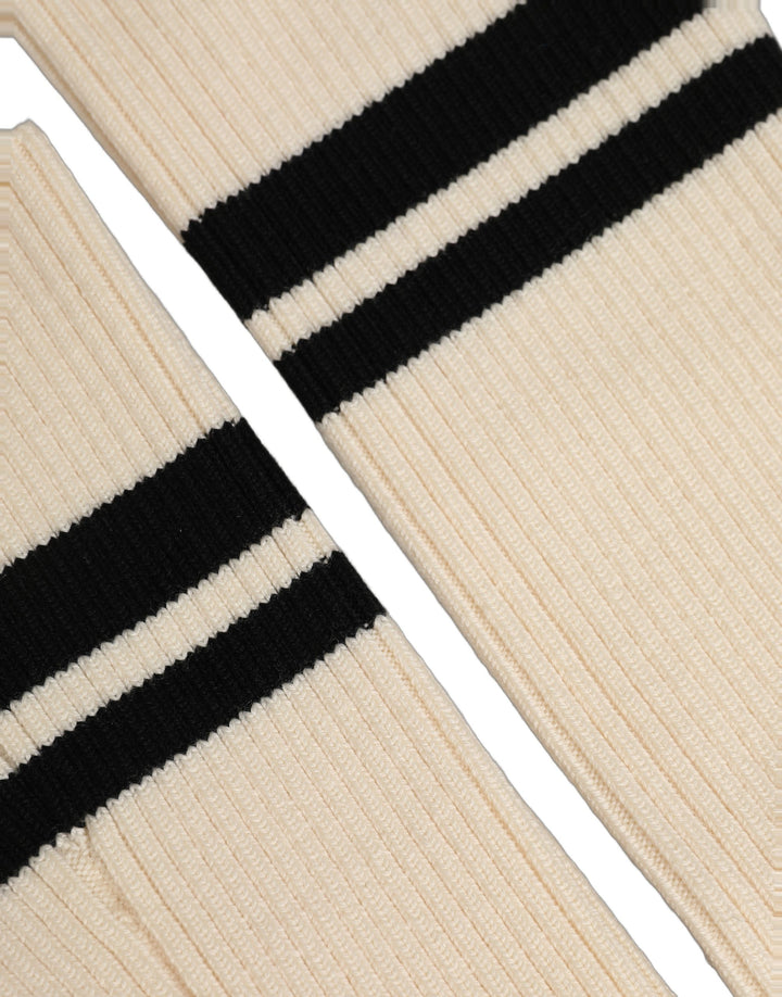 Dolce &amp; Gabbana Cream Wool Thigh High Leg Warmer Accessory Socks