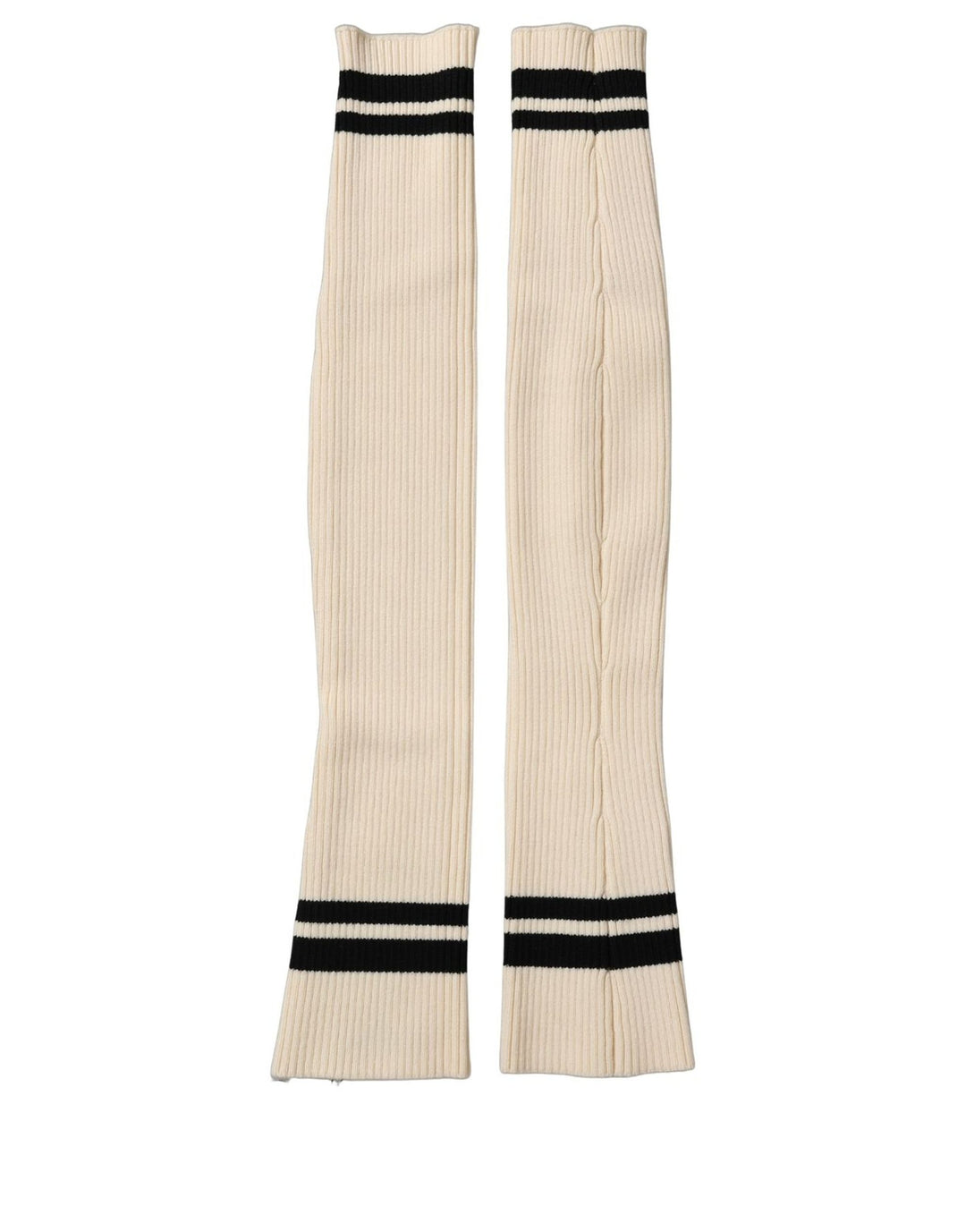 Dolce &amp; Gabbana Cream Wool Thigh High Leg Warmer Accessory Socks