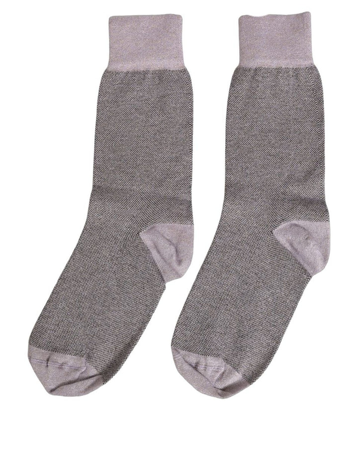 Dolce &amp; Gabbana Charcoal Grey Logo Mid Calf Women Accessory Socks
