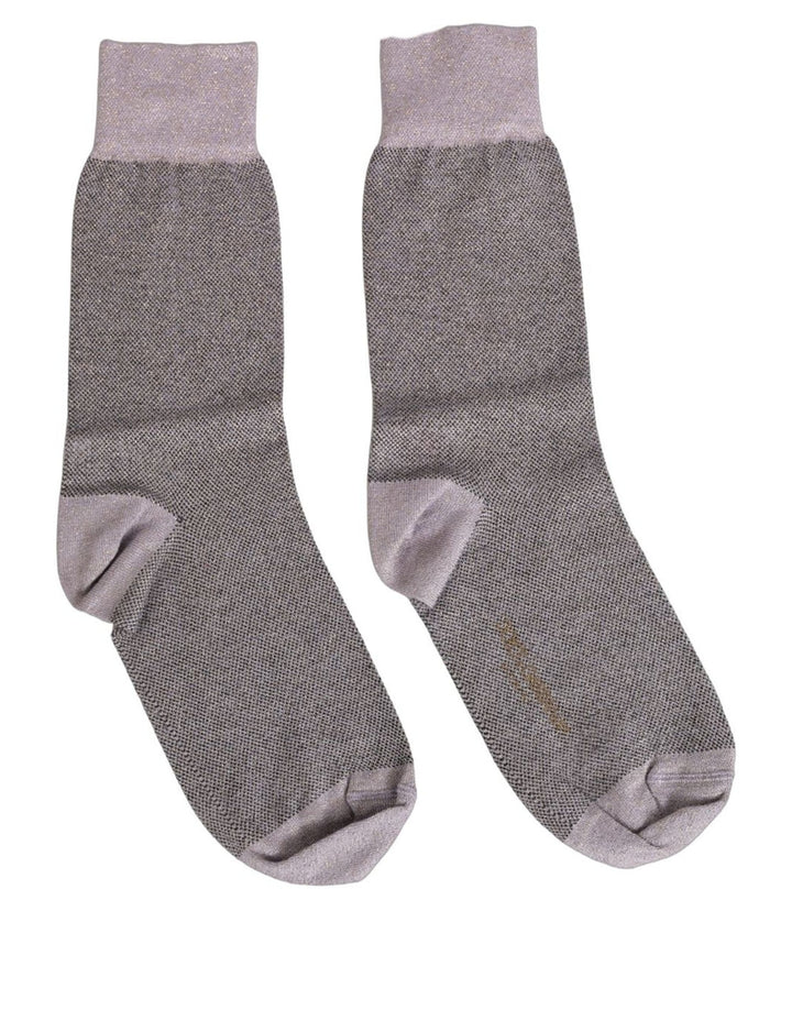 Dolce &amp; Gabbana Charcoal Grey Logo Mid Calf Women Accessory Socks