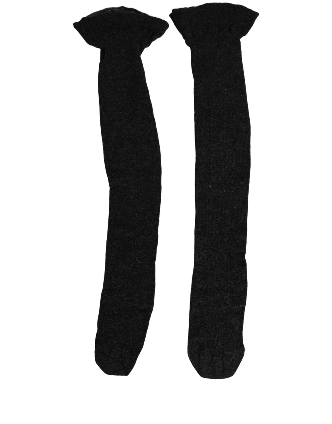 Dolce &amp; Gabbana Black Wool Logo Calf Long Women Accessory Socks